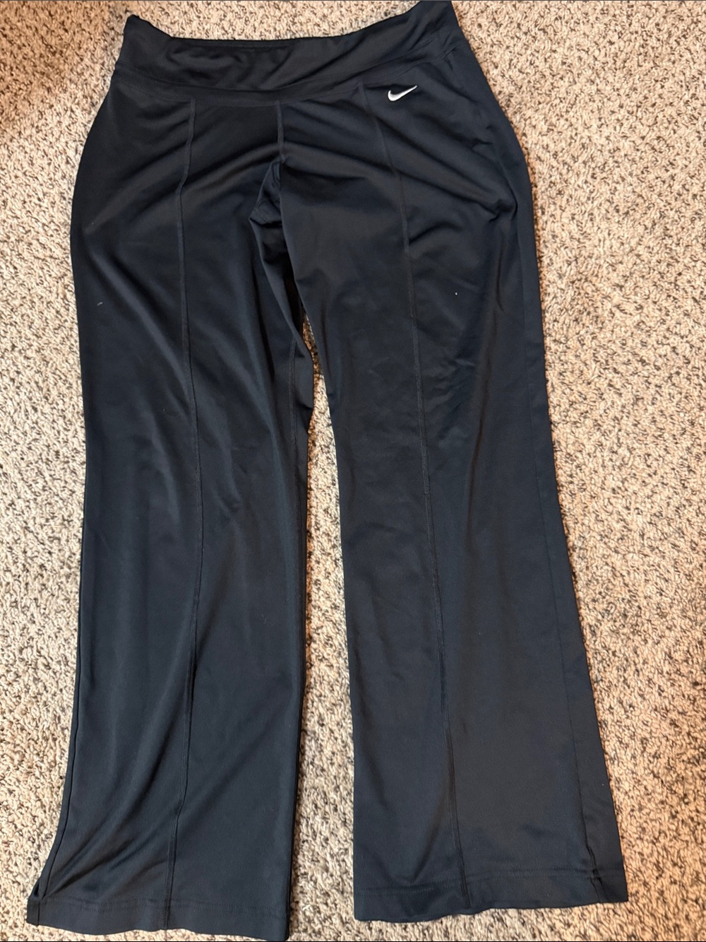 Nike Black Flared Performance Dri-Fit with White Swoosh